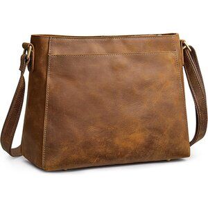 Women Leather Crossbody Bag Medium Size Purse Shoulder Handbag